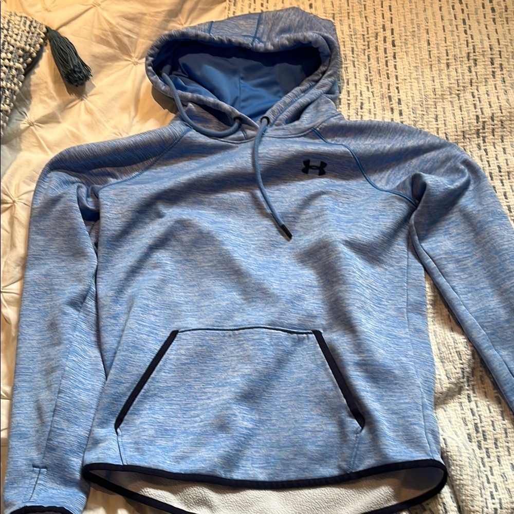 Under Armour Blue Hoodie with Drawstring Hood and Relaxed Fit